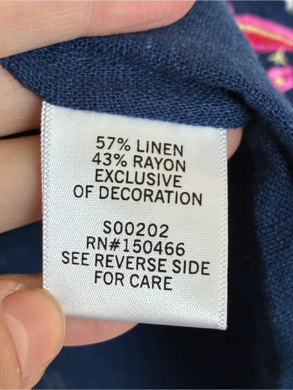 Market & Spruce Navy Macyn Embroidery Detail Kimono size large - Picture 5 of 6